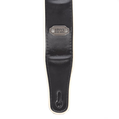 Levy's Rebel Series 2 3/4" Wide Black/Grey Vinyl Guitar Strap Accessories / Straps