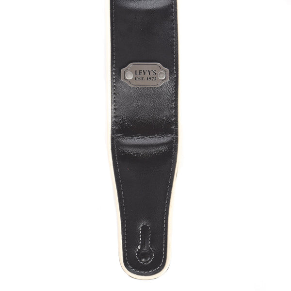 Levy's Rebel Series 2 3/4" Wide Black/Grey Vinyl Guitar Strap Chicago Music Exchange