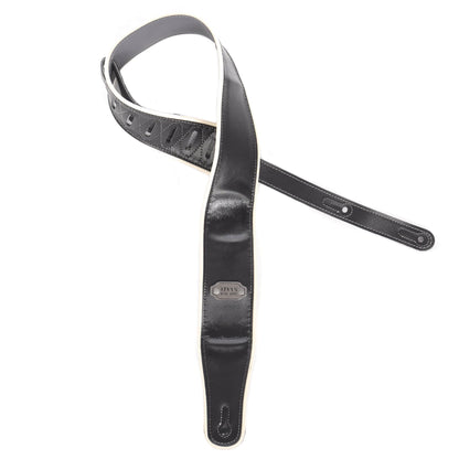 Levy's Rebel Series 2 3/4" Wide Black/Grey Vinyl Guitar Strap Accessories / Straps