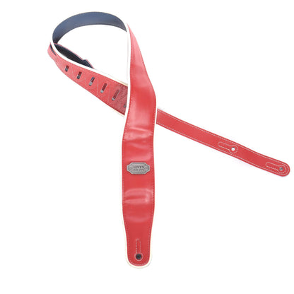 Levy's Rebel Series 2 3/4" Wide Red/Navy Vinyl Guitar Strap Accessories / Straps