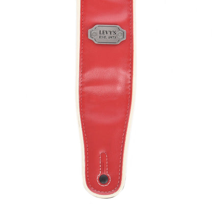 Levy's Rebel Series 2 3/4" Wide Red/Navy Vinyl Guitar Strap Accessories / Straps