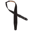 Levy's Right Height 2.5" Wide Suede RipChord Guitar Strap Black Accessories / Straps