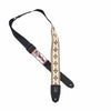Levy's Right Height 2" Wide Jacquard Weave Guitar Strap White, Black, & Gold Hootenanny Motif Accessories / Straps