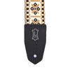 Levy's Right Height 2" Wide Jacquard Weave Guitar Strap White, Black, & Gold Hootenanny Motif Accessories / Straps