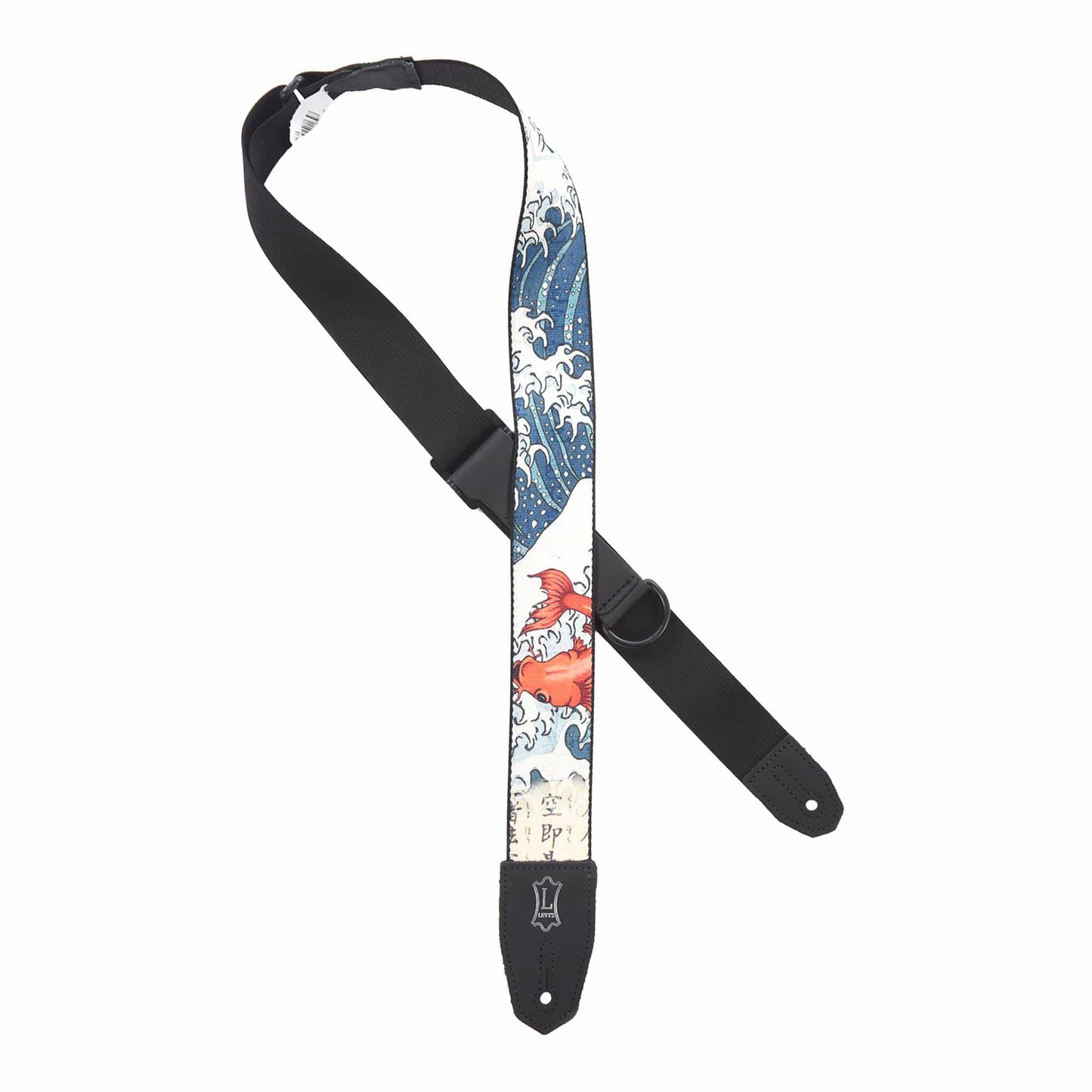 Levy's Right Height 2" Wide Polyester Guitar Strap Koi Fish & Wave Motif Accessories / Straps