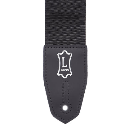 Levy's Right Height 2" Wide Polyester RipChord Guitar Strap Black Accessories / Straps