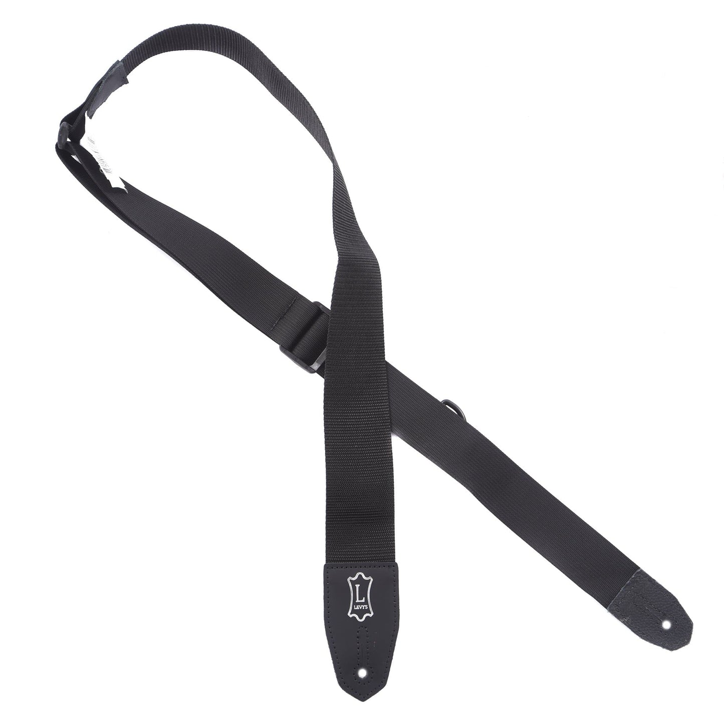 Levy's Right Height 2" Wide Polyester RipChord Guitar Strap Black Accessories / Straps