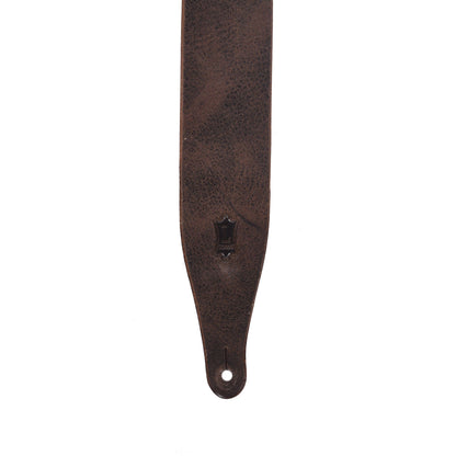 Levy's Signature Series 2.5" Wide Distressed Veg-Tan Leather Guitar Strap Dark Brown Accessories / Straps