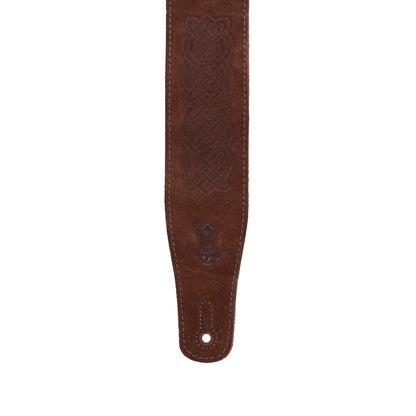 Levy's Signature Series 2.5" Wide Suede Leather Guitar Strap Brown Suede Accessories / Straps