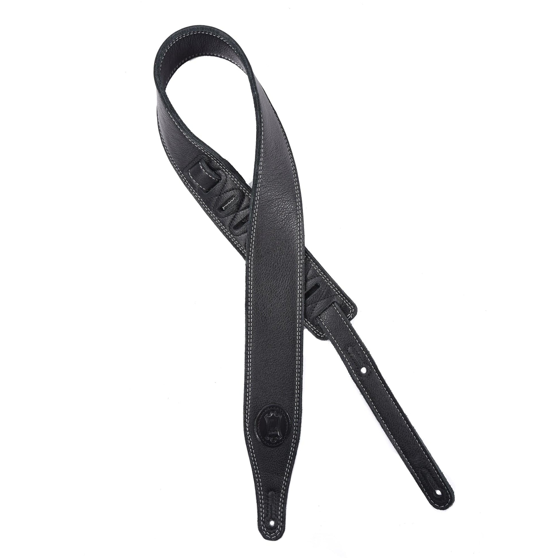 Levy's Signature Series 2.5" Wide Triple-Ply Super-Soft Garment Leather Guitar Strap Black Accessories / Straps