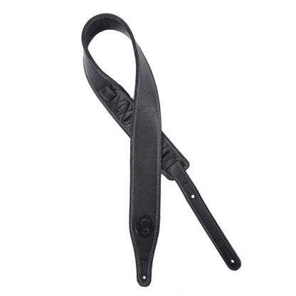 Levy's Signature Series 2.5" Wide Triple-Ply Super-Soft Garment Leather Guitar Strap Black Accessories / Straps