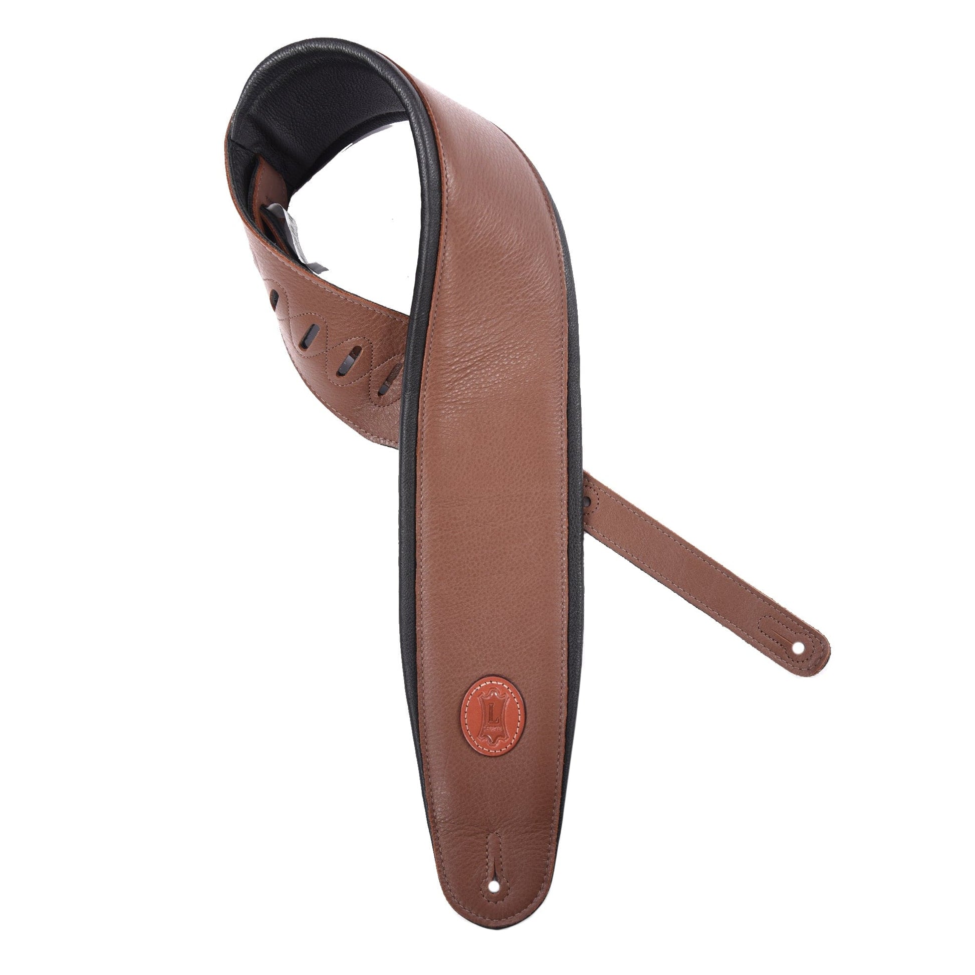 Levy's Signature Series 4.5" Wide Garment Leather Bass Strap Brown Accessories / Straps