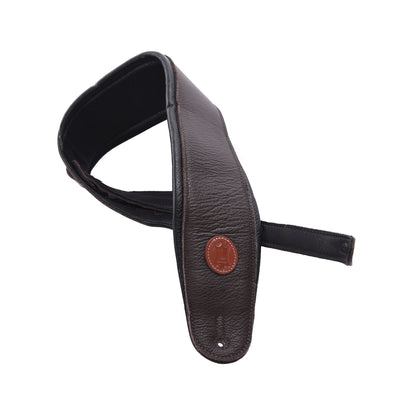 Levy's Signature Series 4.5" Wide Garment Leather Bass Strap Dark Brown Accessories / Straps