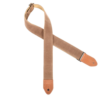 Levy's Textures Series 2" Wide Waxed Canvas Guitar Strap Tan Accessories / Straps