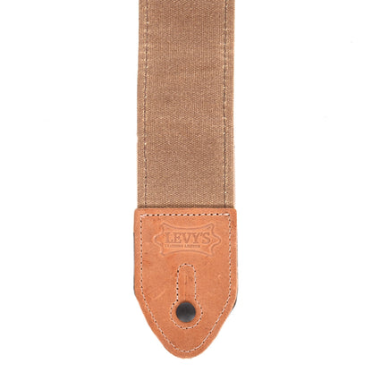 Levy's Textures Series 2" Wide Waxed Canvas Guitar Strap Tan Accessories / Straps