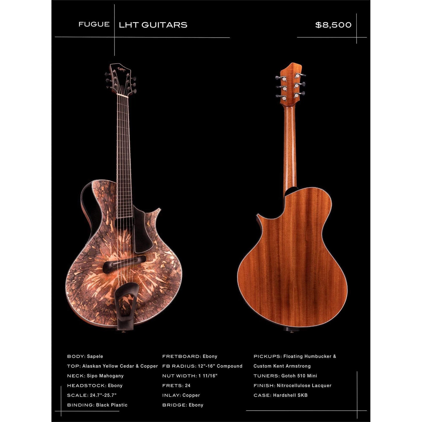 LHT Guitar "The Fugue" Multi Scale Archtop