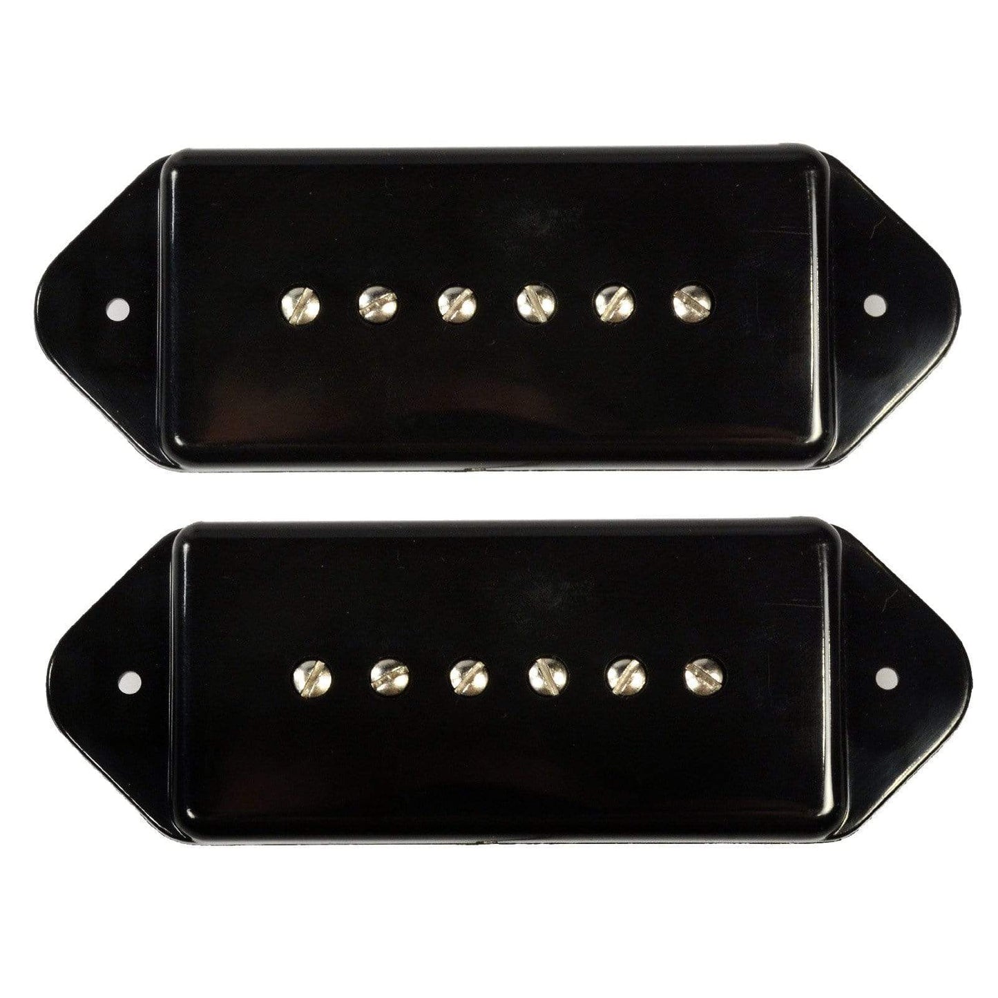 Lindy Fralin P-90 Dogear Pickup Set Black 1-Conductor Braided Parts / Guitar Pickups