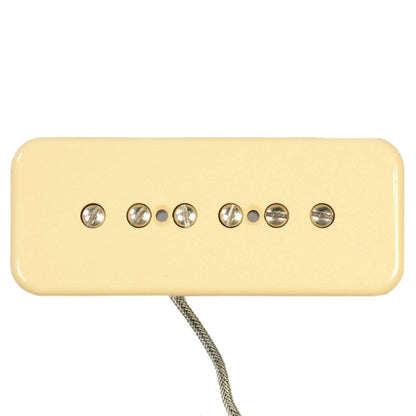 Lindy Fralin P-90 Soapbar Pickup Bridge Cream 1-Conductor Braided Parts / Guitar Pickups