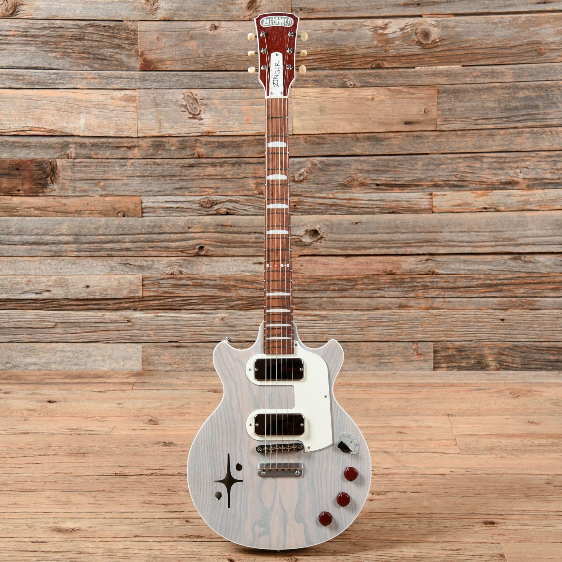 Lockhorn Zinger White Electric Guitars / Solid Body
