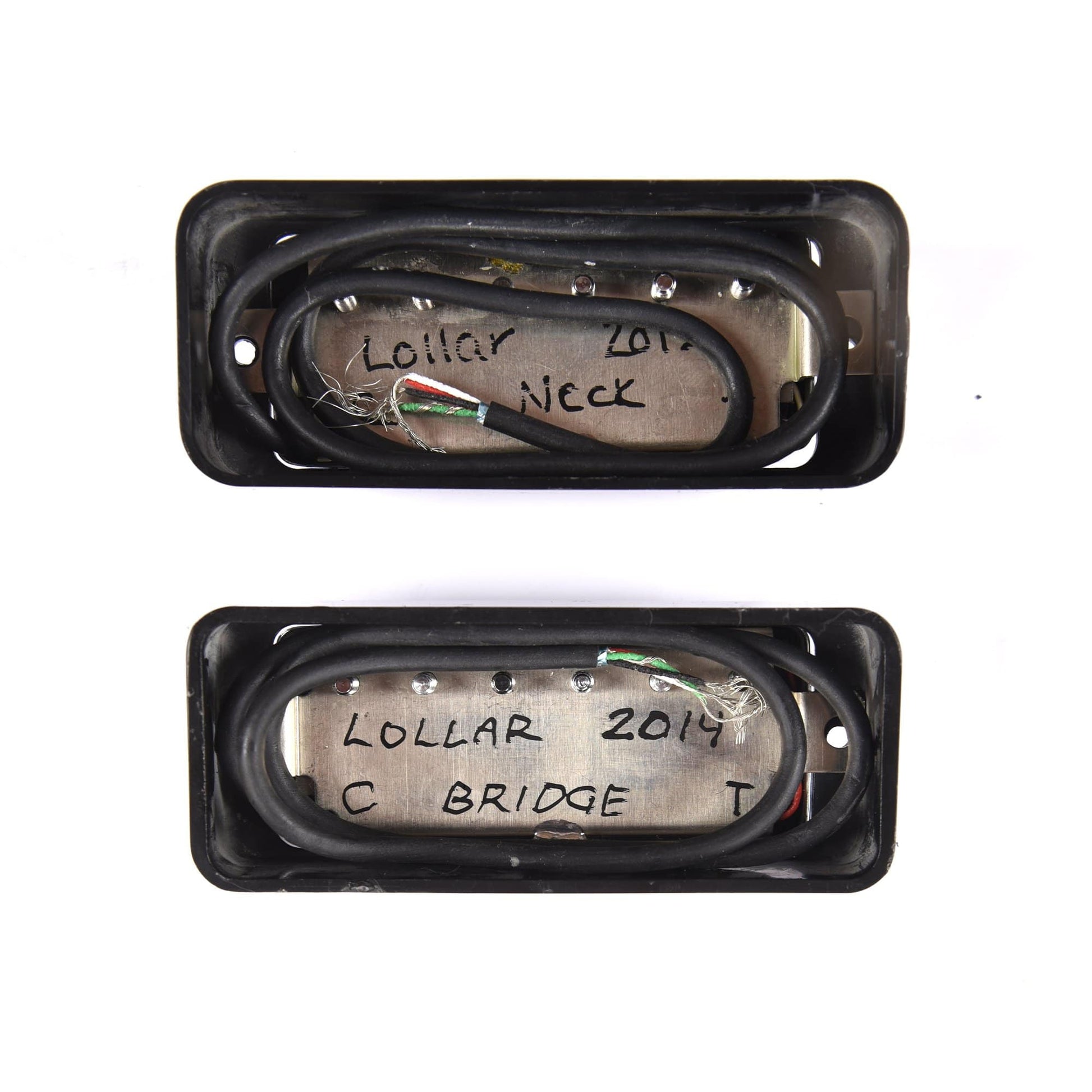 Lollar Mini Humbucker Four Conductor Set Chrome w/LP Deluxe Black Rings and Mount Parts / Guitar Pickups