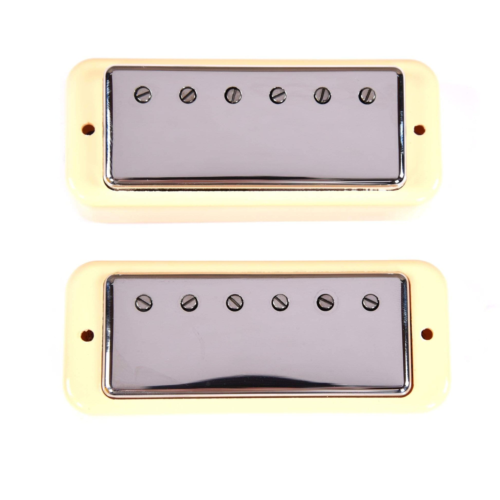 Lollar Mini Humbucker Single Conductor Set Chrome w/LP Deluxe Creme Rings Parts / Guitar Pickups
