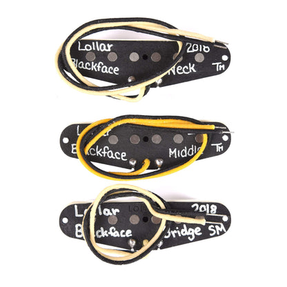 Lollar Vintage Blackface Flat Pole Strat Parchment Set Parts / Guitar Pickups