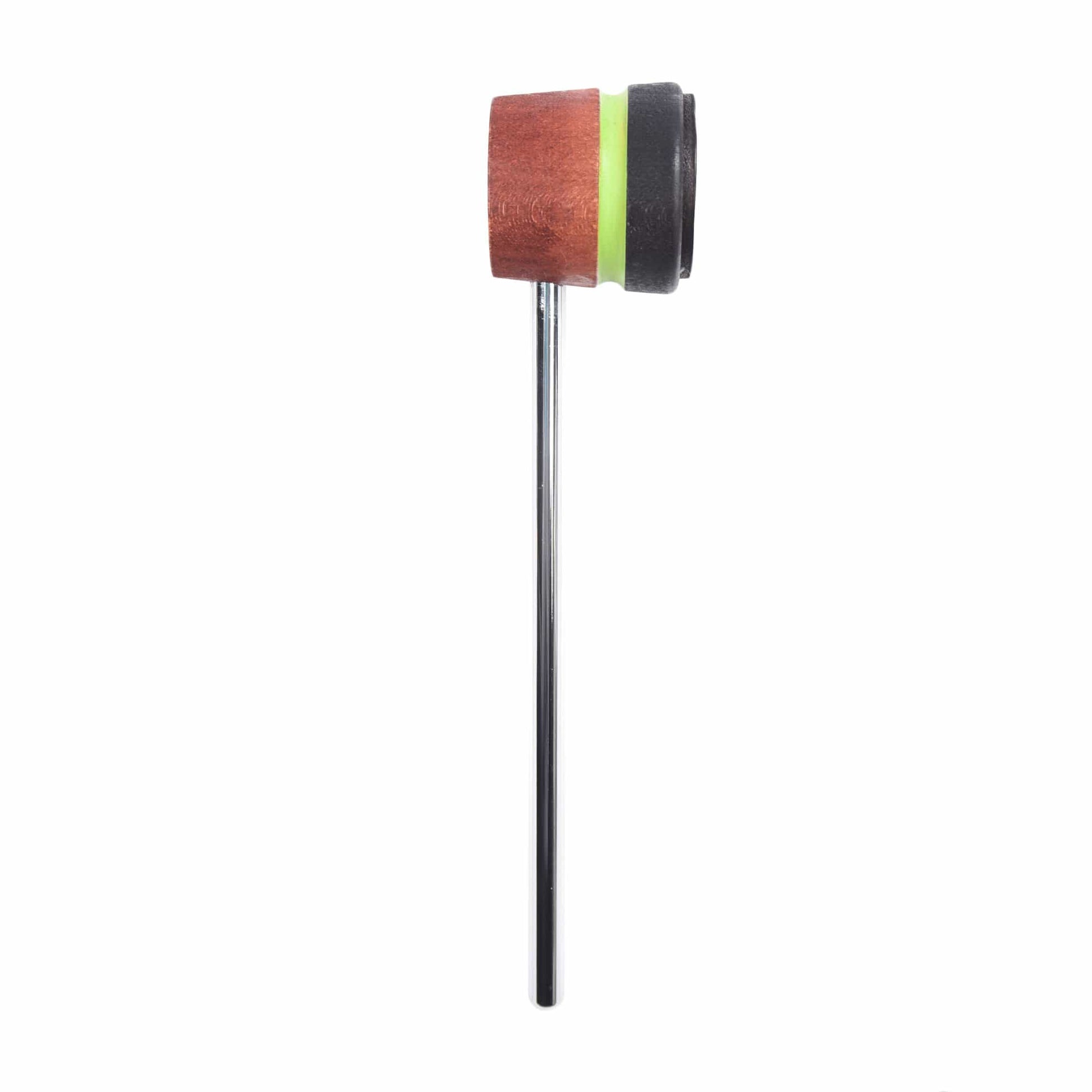 Low Boy Lightweight Leather Bass Drum Beater Cinnamon/Black w/Lime Green Stripe Drums and Percussion / Parts and Accessories / Drum Parts