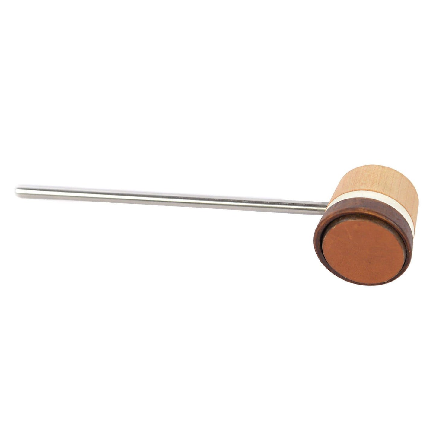 Low Boy Lightweight Leather Bass Drum Beater Light Brown/Natural w/White Stripes Drums and Percussion / Parts and Accessories / Drum Parts