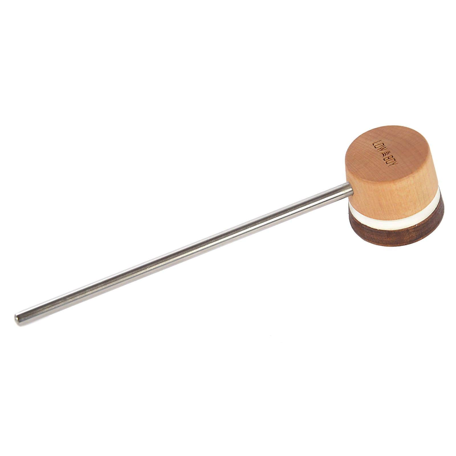 Low Boy Lightweight Leather Bass Drum Beater Light Brown/Natural w/White Stripes Drums and Percussion / Parts and Accessories / Drum Parts