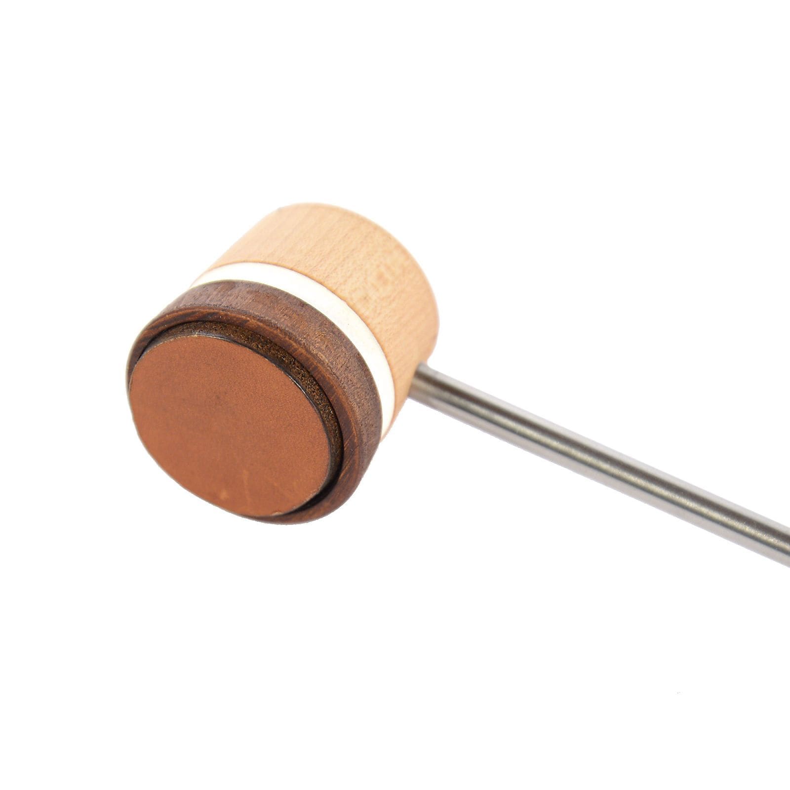 Low Boy Lightweight Leather Bass Drum Beater Light Brown/Natural w/White Stripes Drums and Percussion / Parts and Accessories / Drum Parts