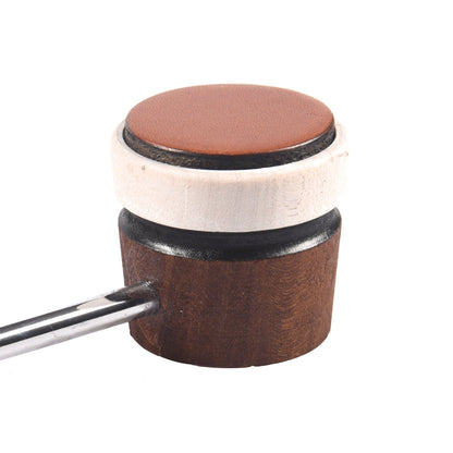 Low Boy Lightweight Leather Bass Drum Beater Light Brown/White Wash w/Black Stripe Drums and Percussion / Parts and Accessories / Drum Parts