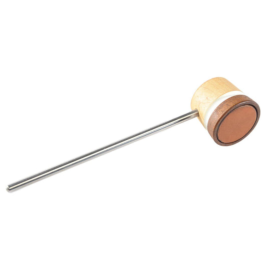 Low Boy Lightweight Leather Bass Drum Beater Natural/Light Brown w/White Stripes Drums and Percussion / Parts and Accessories / Drum Parts