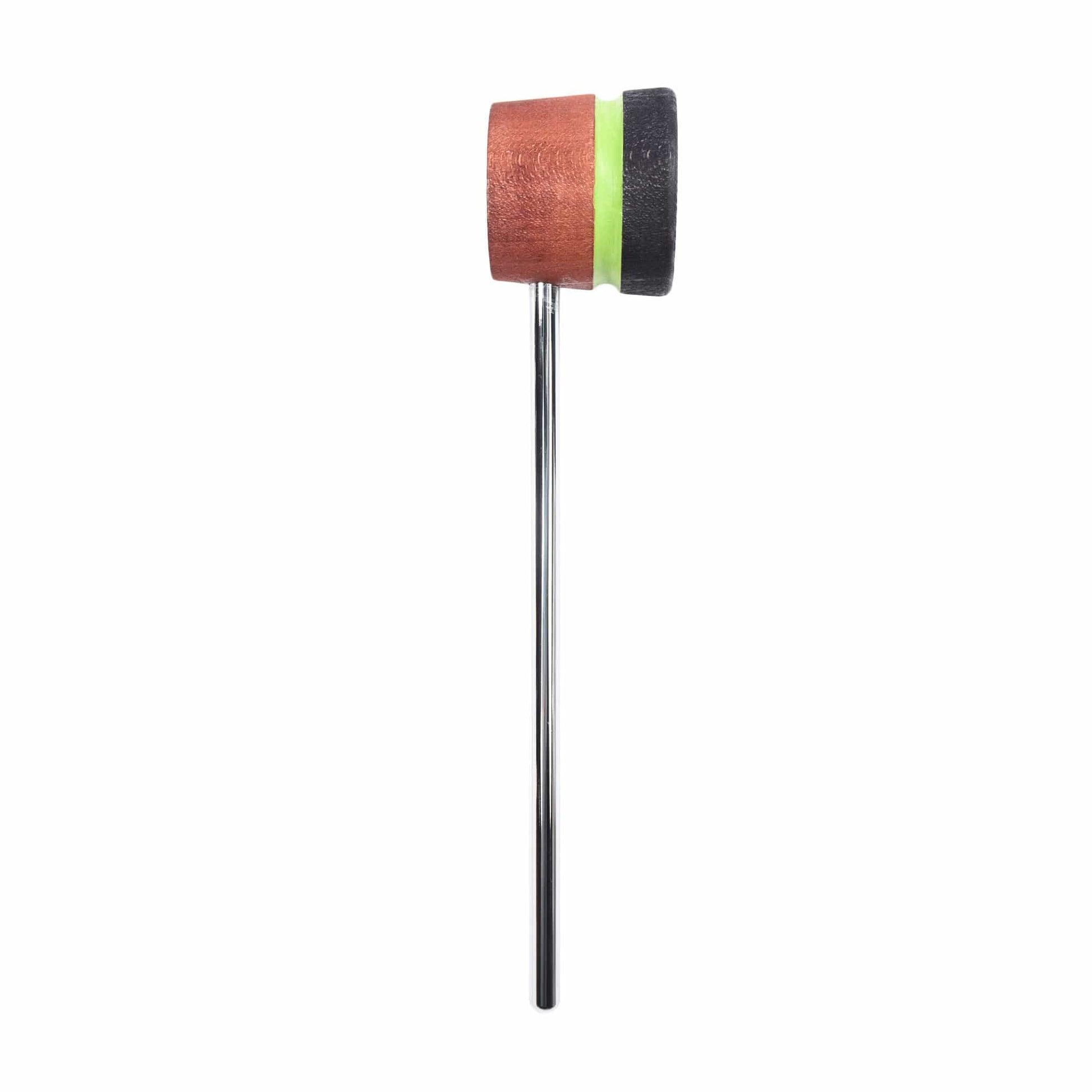 Low Boy Lightweight Wood Bass Drum Beater Cinnamon/Black w/Lime Green Stripe Drums and Percussion / Parts and Accessories / Drum Parts