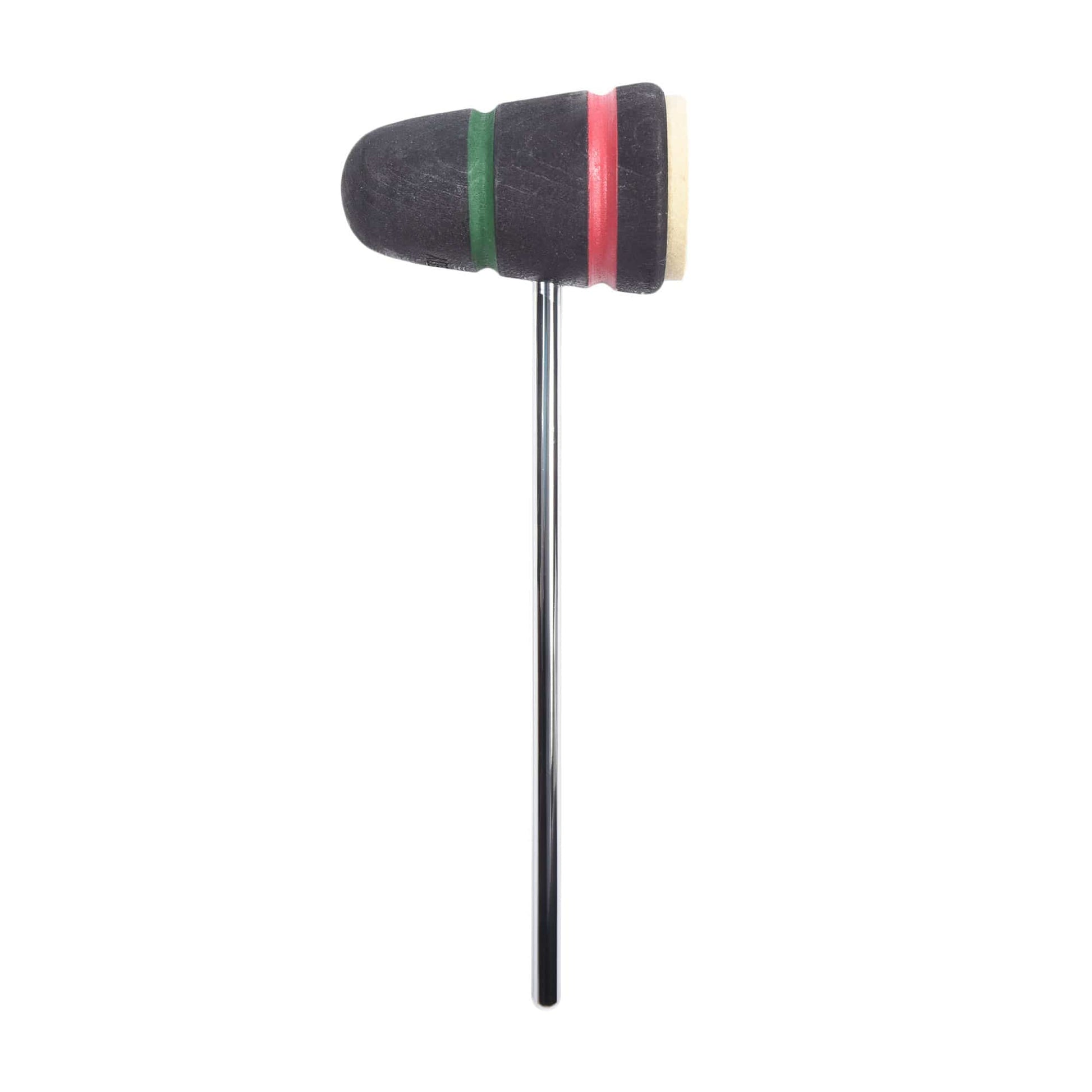 Low Boy Standard Felt Bass Drum Beater Black w/Green & Red Stripes Drums and Percussion / Parts and Accessories / Drum Parts
