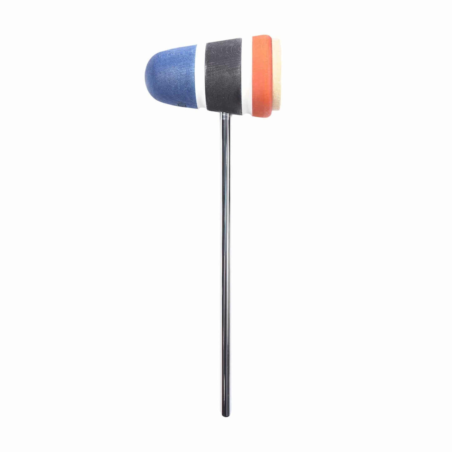 Low Boy Standard Felt Bass Drum Beater Blue/Black/Orange w/White Stripes Drums and Percussion / Parts and Accessories / Drum Parts