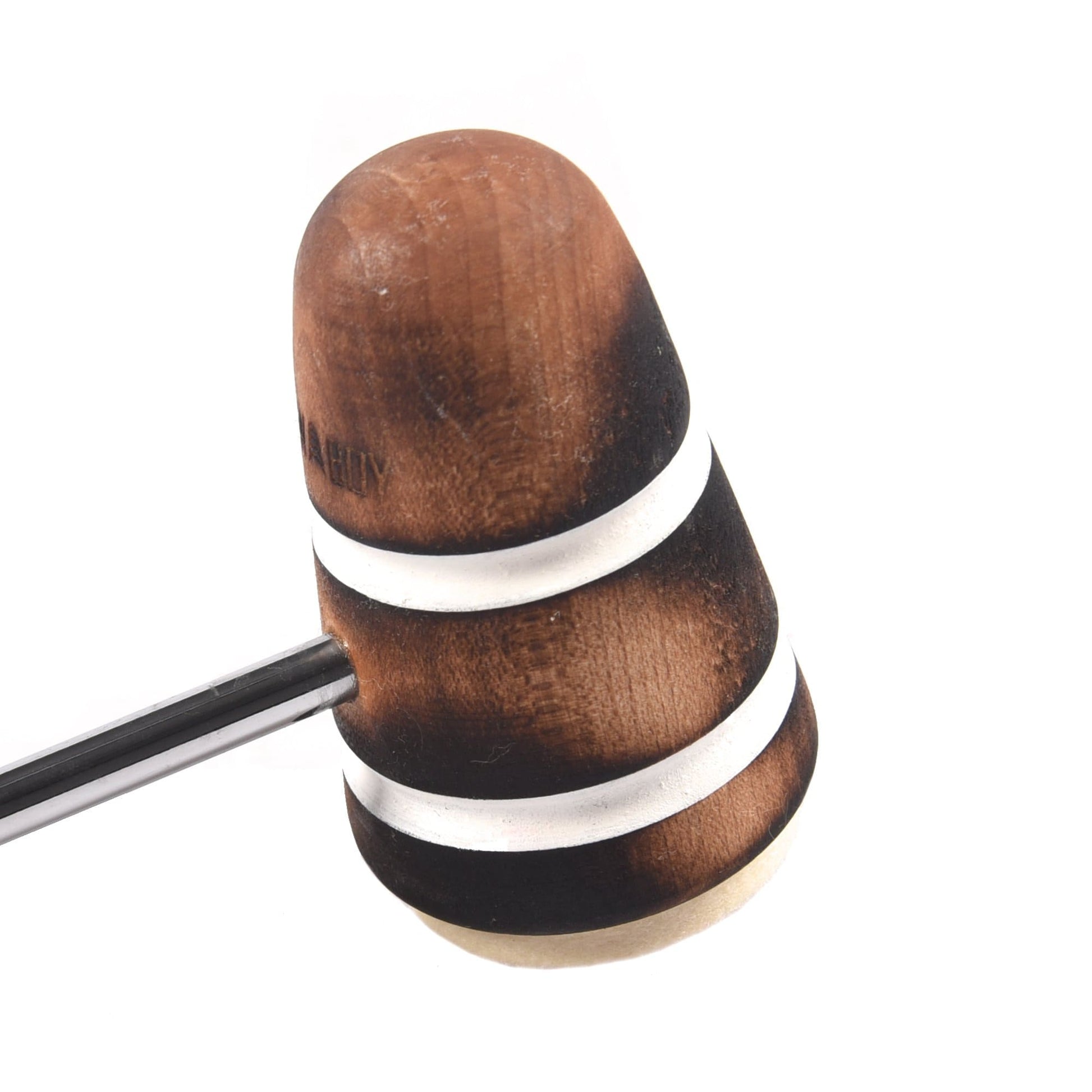 Low Boy Standard Felt Bass Drum Beater Scorched w/White Stripes Drums and Percussion / Parts and Accessories / Drum Parts