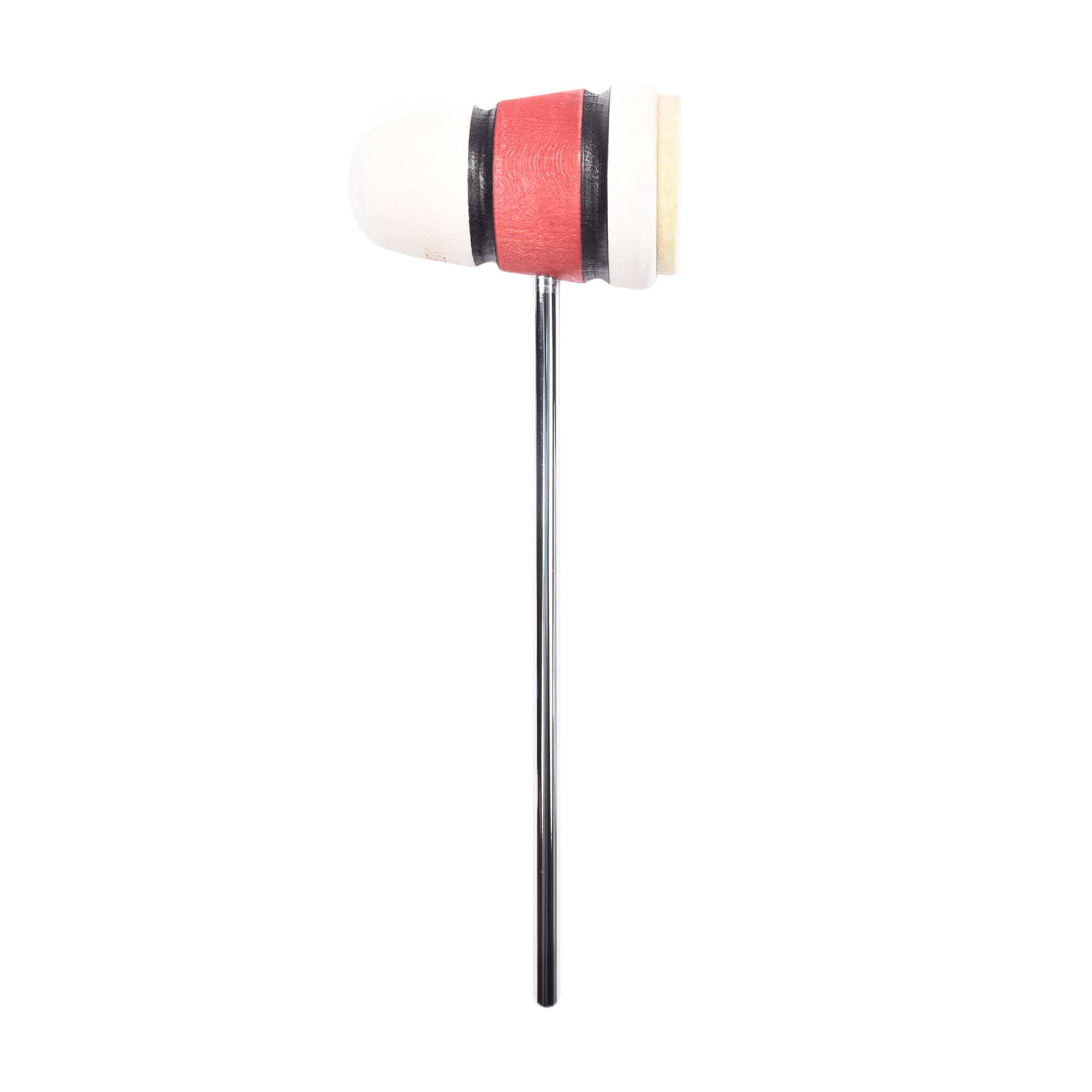 Low Boy Standard Felt Bass Drum Beater White Wash/Red/White Wash w/Bla