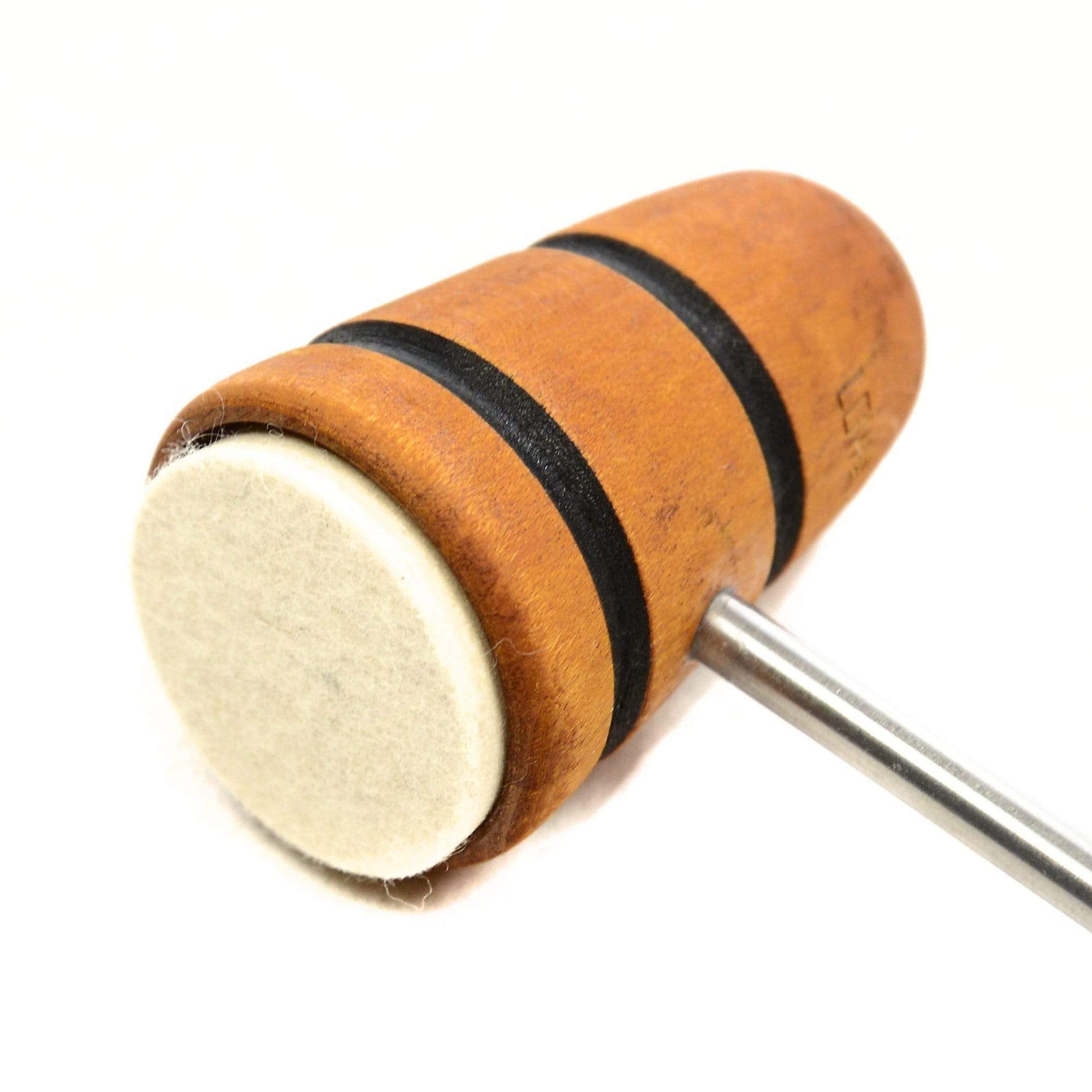 Low Boy Standard Felt Brown Bass Drum Beater Amber w/Black Stripes Drums and Percussion / Parts and Accessories / Drum Parts
