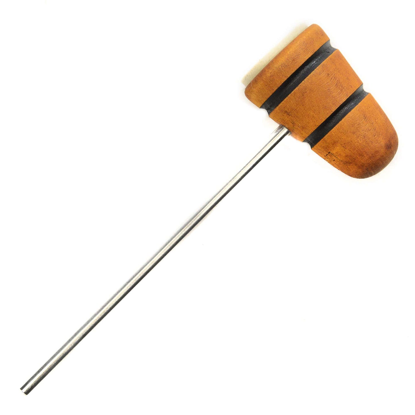 Low Boy Standard Felt Brown Bass Drum Beater Amber w/Black Stripes Drums and Percussion / Parts and Accessories / Drum Parts