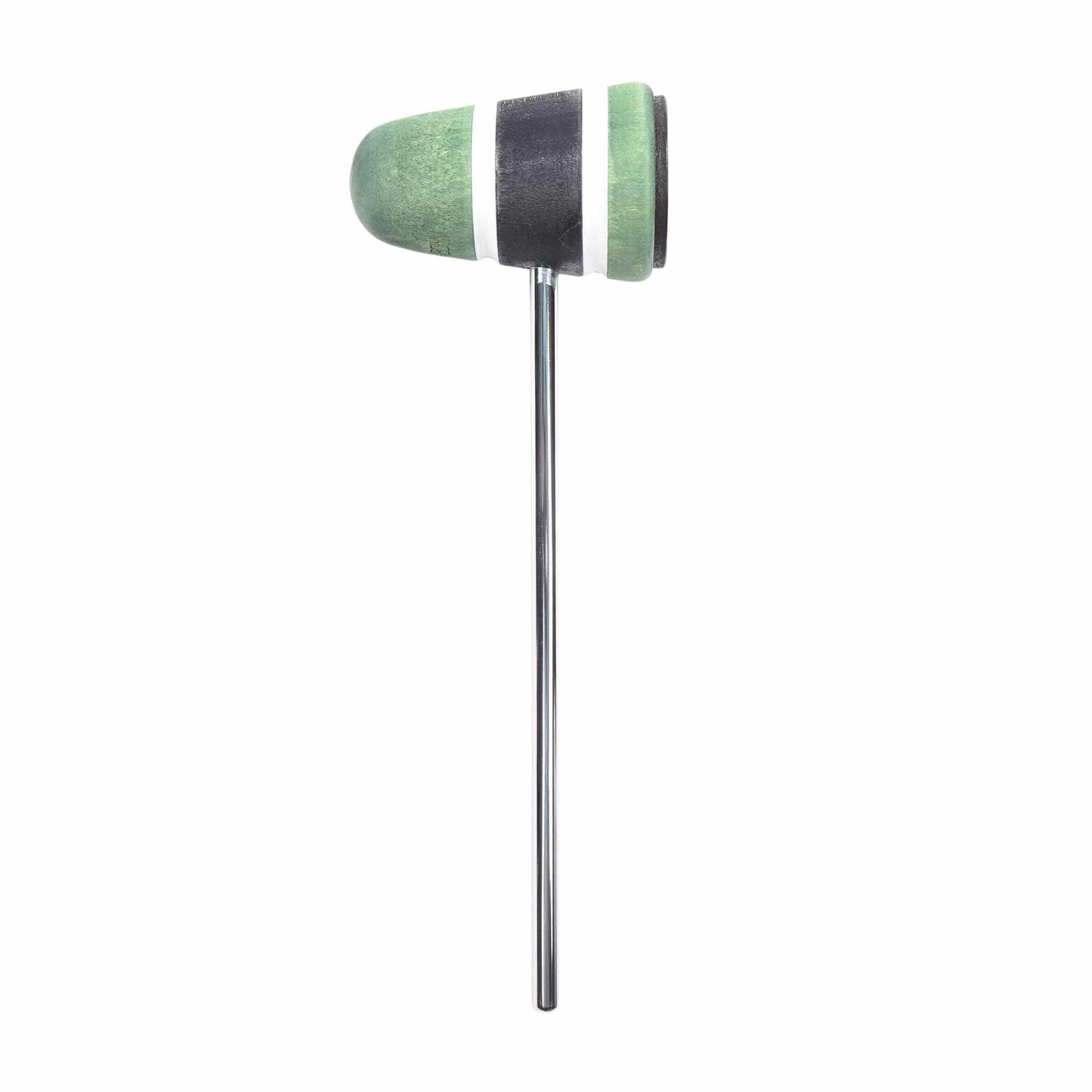Low Boy Standard Leather Bass Drum Beater Green/Black/Green w/White Stripes Drums and Percussion / Parts and Accessories / Drum Parts
