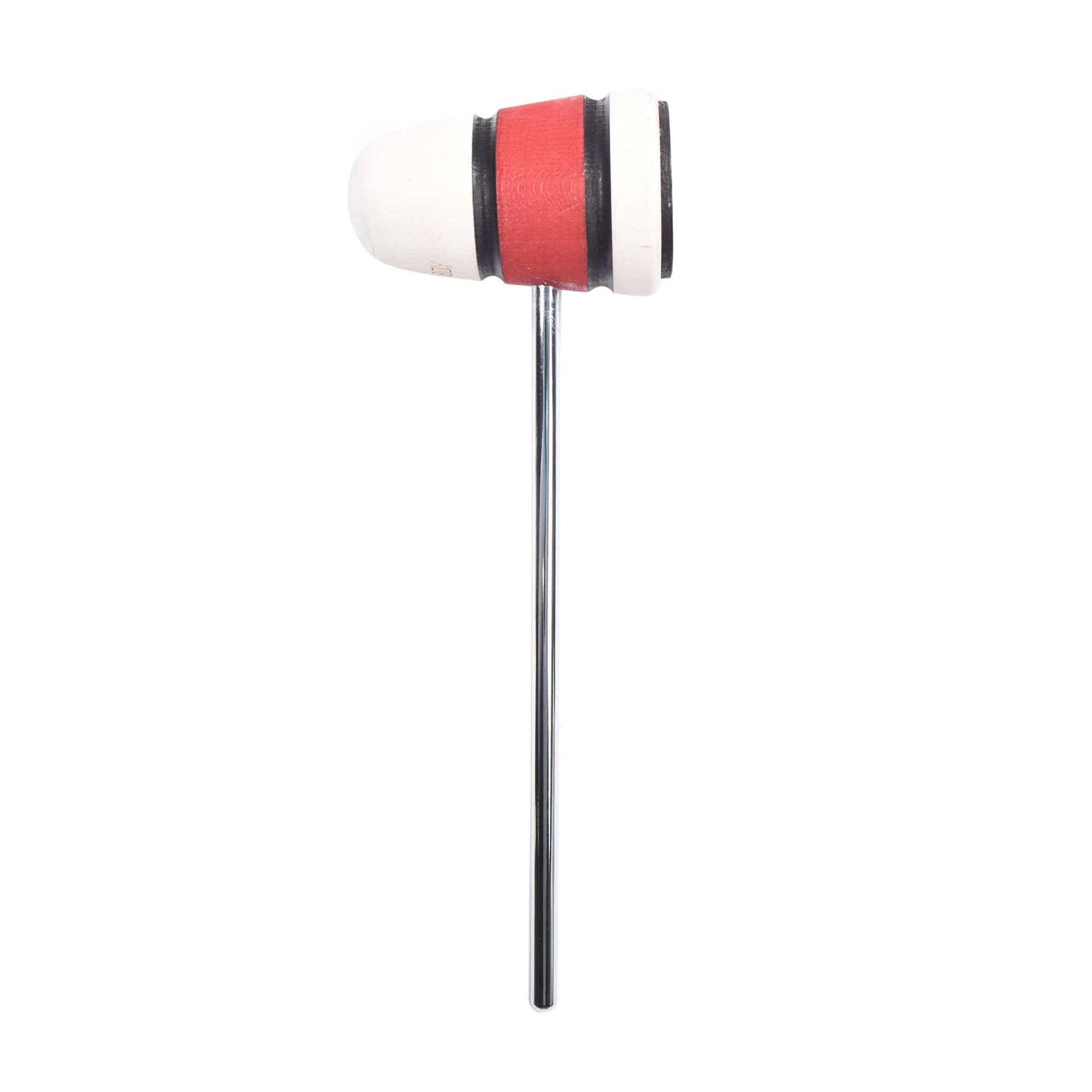 Low Boy Standard Leather Bass Drum Beater White Wash/Red/White Wash w/Black Stripes Drums and Percussion / Parts and Accessories / Drum Parts