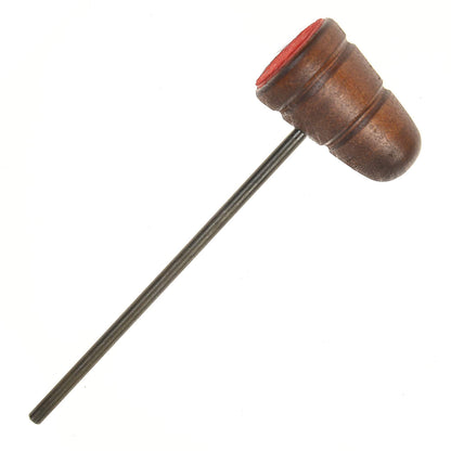 Low Boy Standard Wood A&F Bass Drum Beater Brown w/Patina Rod & Hair On Hide Red Drums and Percussion / Parts and Accessories / Drum Parts