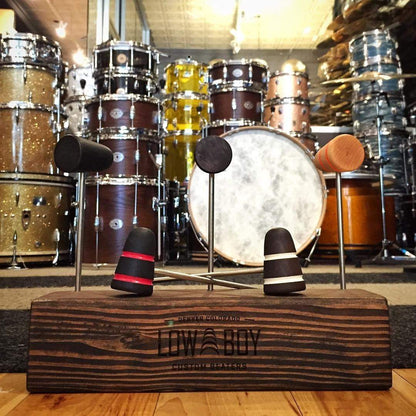 Low Boy Standard Wood Bass Drum Beater Brown w/White Stripes Drums and Percussion / Parts and Accessories / Drum Parts
