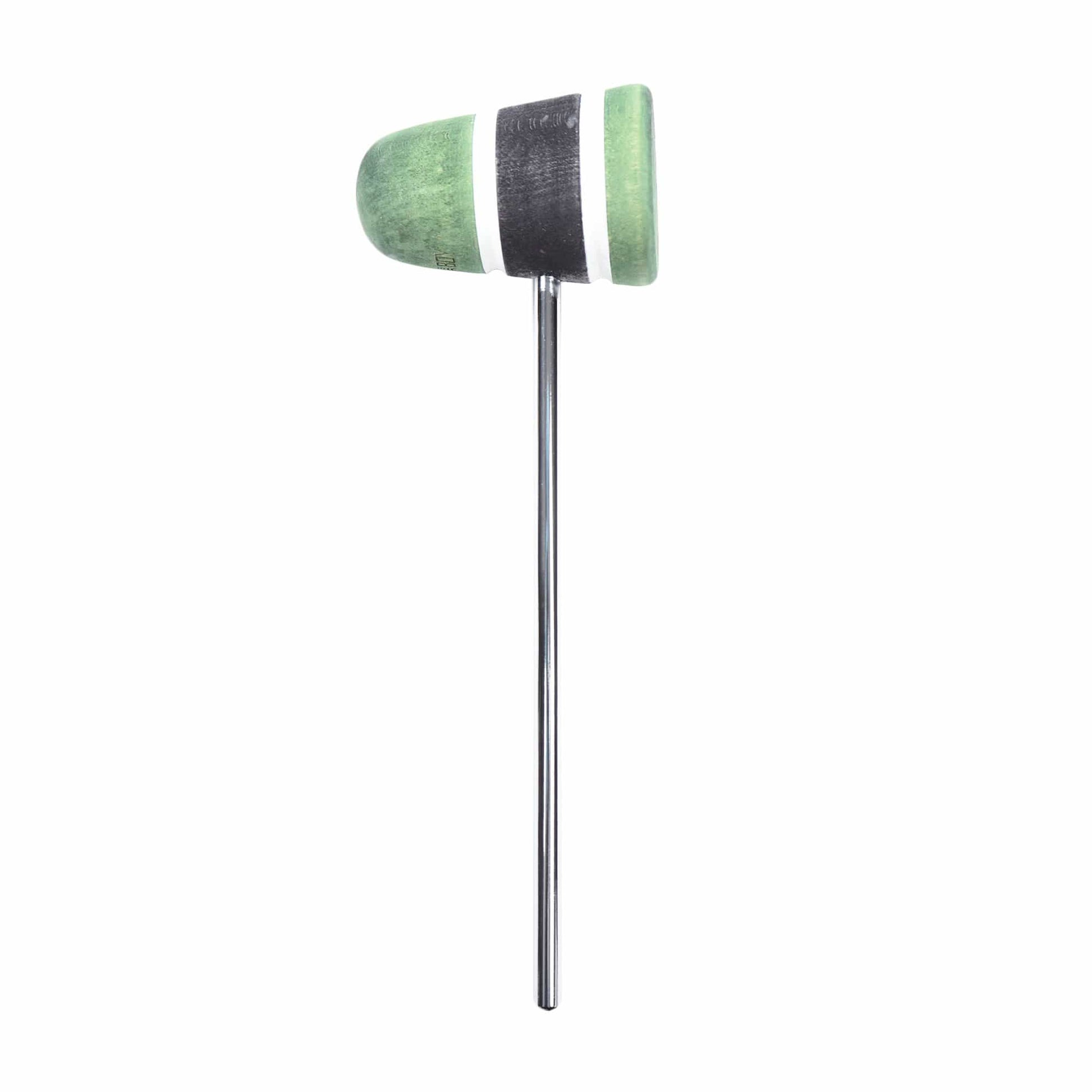 Low Boy Standard Wood Bass Drum Beater Green/Black/Green w/White Stripes Drums and Percussion / Parts and Accessories / Drum Parts