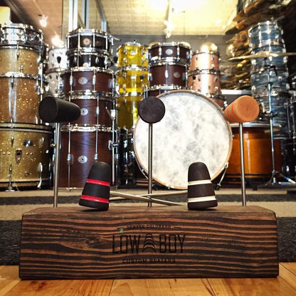 Low Boy Standard Wood Bass Drum Beater Natural Maple w/Blue Stripes Drums and Percussion / Parts and Accessories / Drum Parts