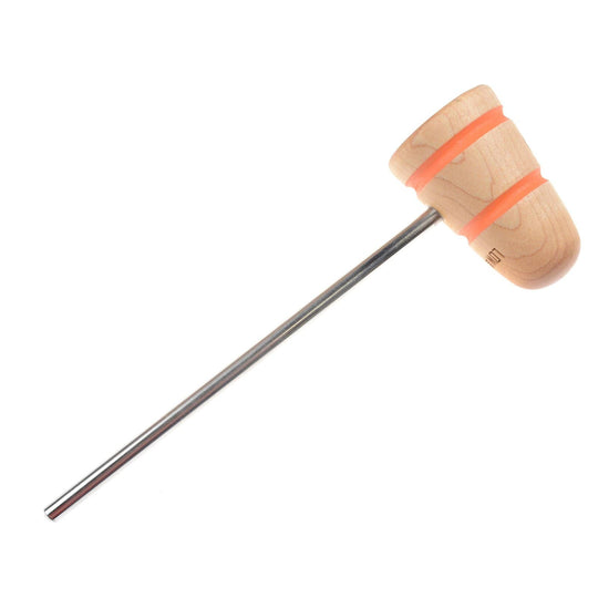 Low Boy Standard Wood Bass Drum Beater Natural Maple w/Orange Stripes & CDE Logo Drums and Percussion / Parts and Accessories / Drum Parts