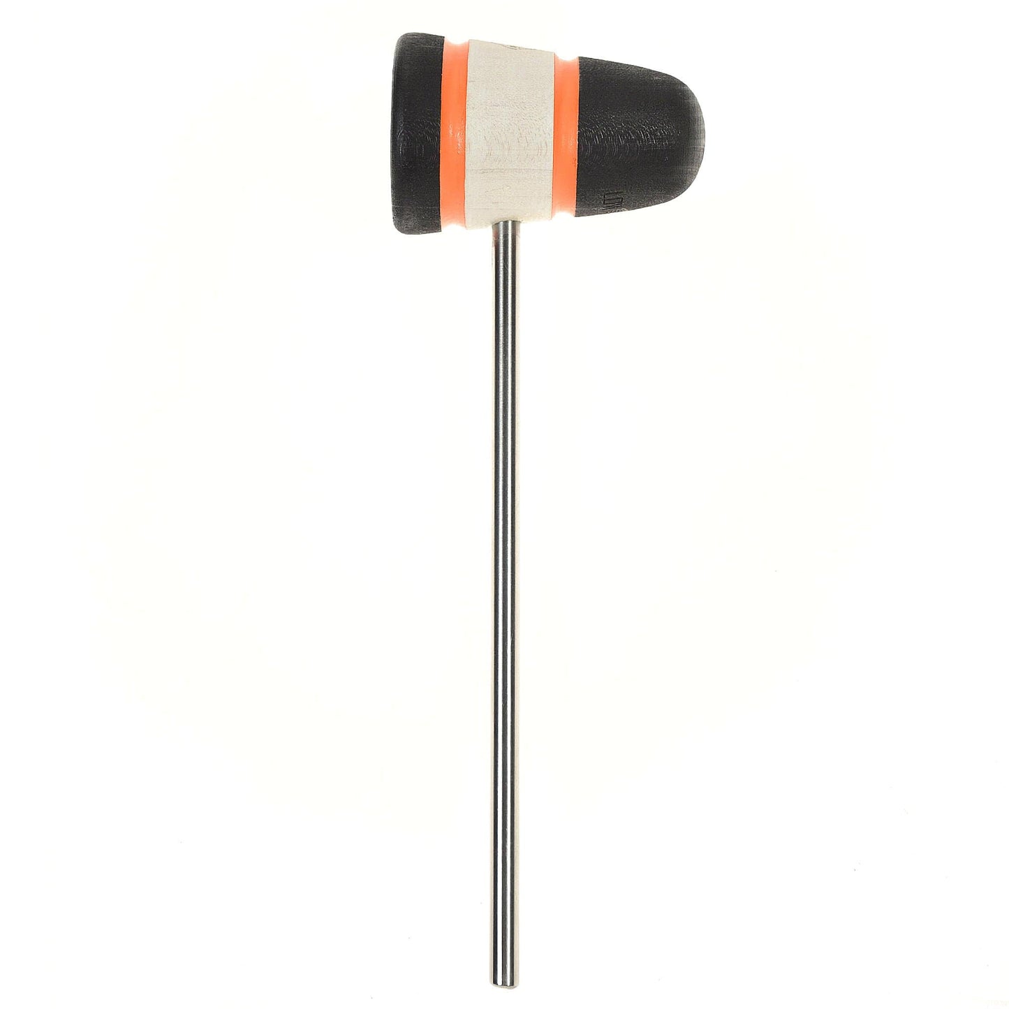 Low Boy Standard Wood Brown Bass Drum Beater Black/White/Black w/Orange Stripes & CDE Logo Drums and Percussion / Parts and Accessories / Drum Parts