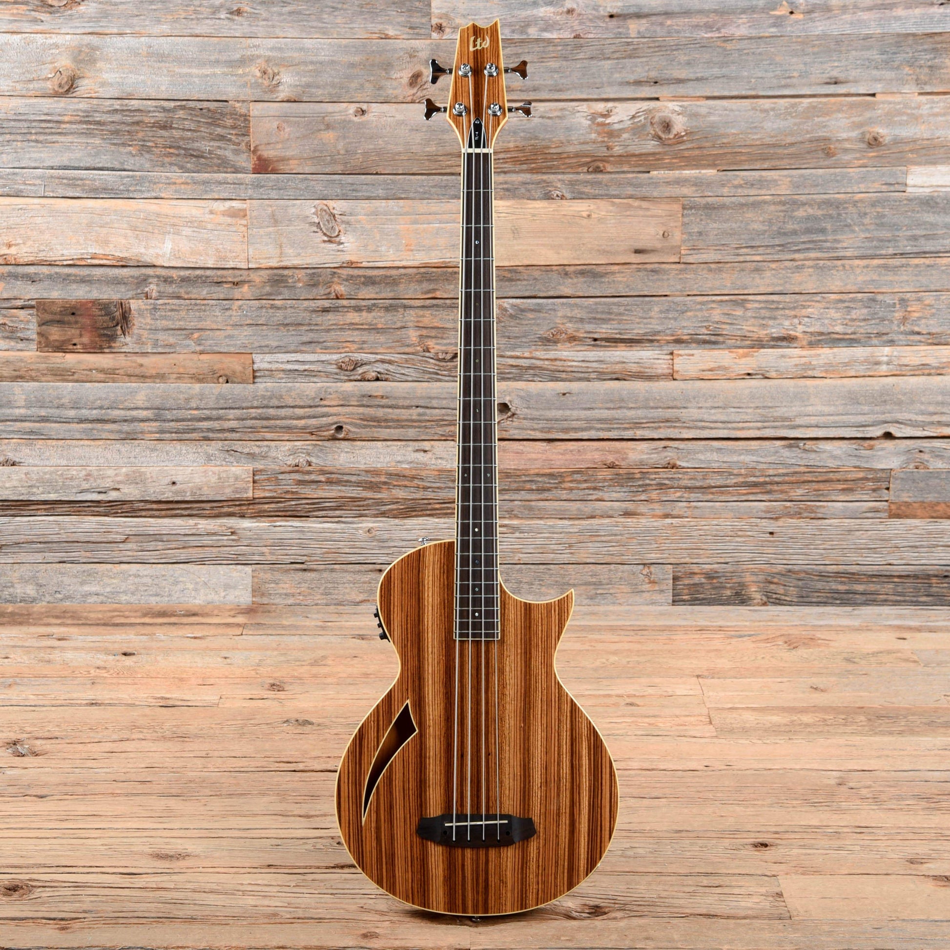 LTD TL-4ZEBRA Natural Zebrawood Semi-hollow Electric Bass Natural 2016 Bass Guitars / 5-String or More