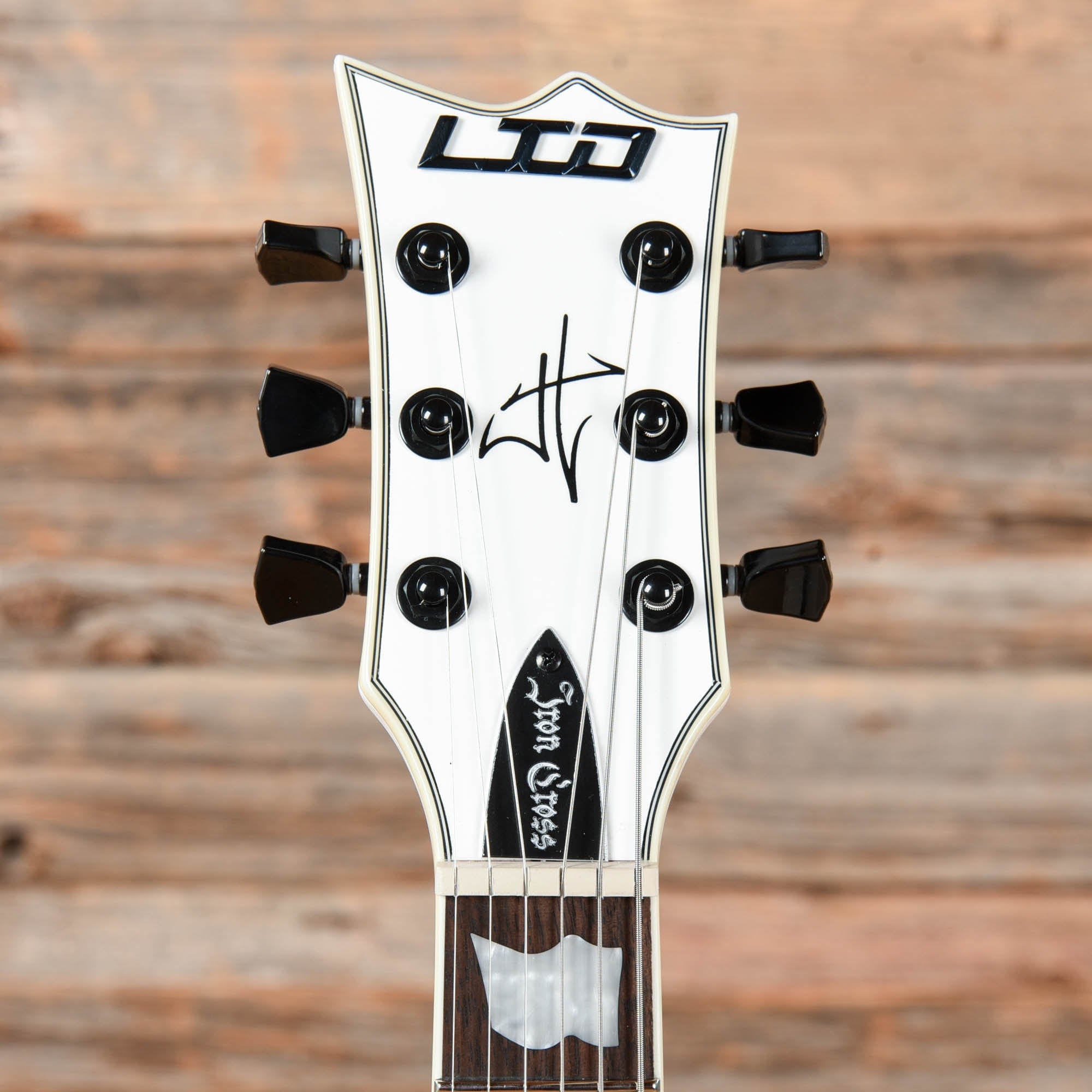 LTD Iron Cross James Hetfield Signature White LEFTY – Chicago Music ...
