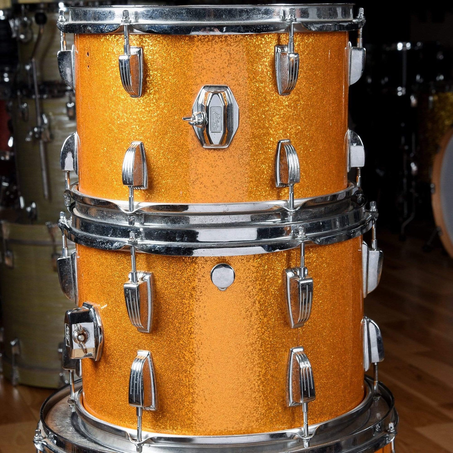 Ludwig 12/13/16/20 Drum Kit Gold Sparkle 1960s Drums and Percussion / Acoustic Drums / Full Acoustic Kits